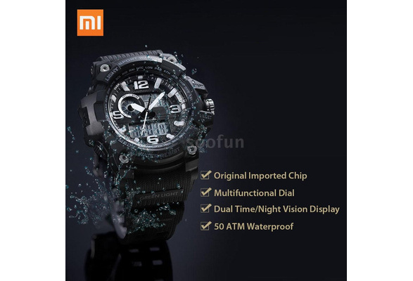 xiaomi twentyseventeen outdoor electronic sport watch dial dual time display