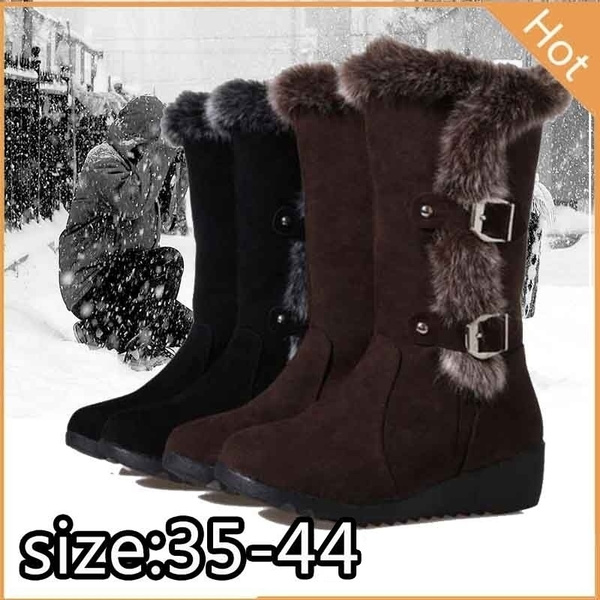 Tall fur lined winter hot sale boots