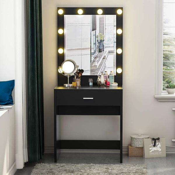 Vanity Set With Lighted Mirror Makeup, Large Vanity Dressing Table Makeup Mirror With Light