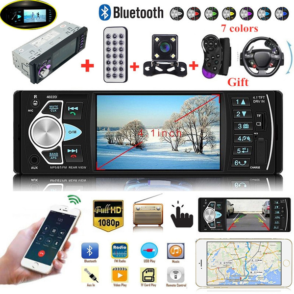 4.1/" HD 1DIN Stereo Car Radio MP5 Player Bluetooth FM Radio AUX USB SD TF Camera