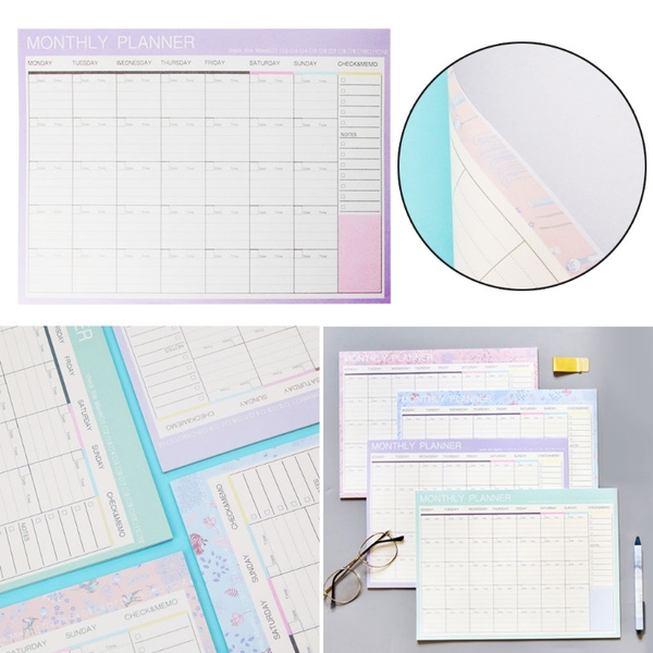 Monthly Paper Pad Sheets Diy Planner Desk Agenda Gift School Office Supplies Liw Wish