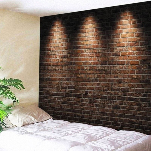 Light on Red Brick Wall Tapestry Wall Hanging Landscape Wall Tapestry for Bedroom Living Room Dorm