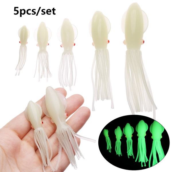 Soft Silicone Fishing Tackle Squid Skirt Lure long tail  Saltwater Octopus Bait 