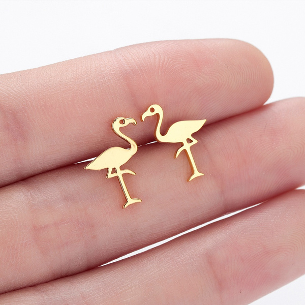 Gold on sale flamingo earrings