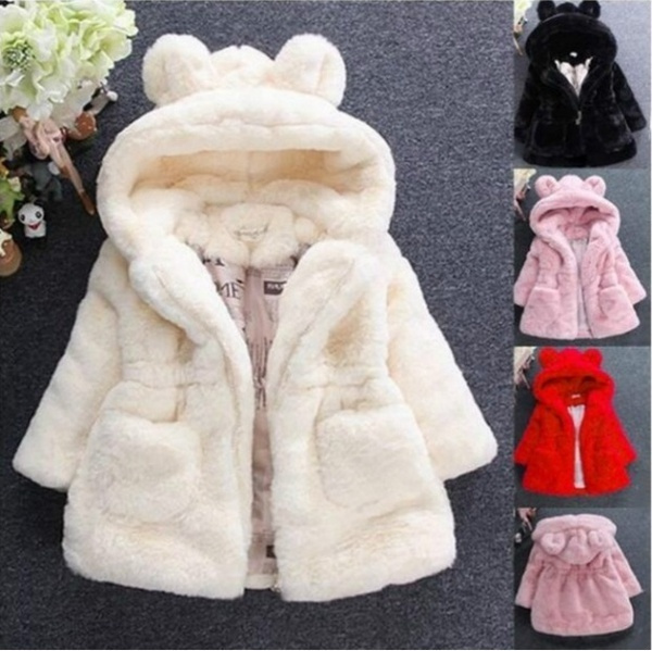 baby girl winter jacket with fur hood