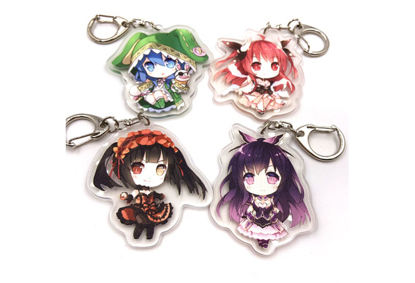 DATE A LIVE Kotori Itsuka Cartoon Figure Keychain Harajuku Keychain Anime Gift