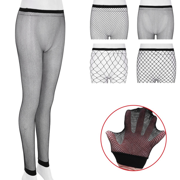 Women Fishnet High Waisted Ankle Length Footless Stretchy Tights Leggings  Pantyhose Stockings