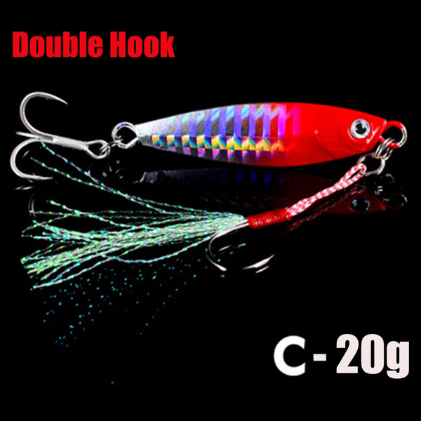 Bass Hook Lead Casting Jig Bait Feather Metal Fishing Lures Spinning Baits