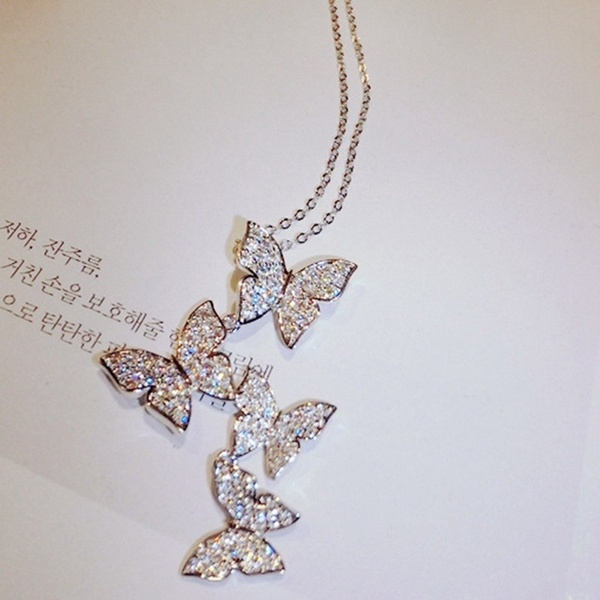 Women Fashion Butterfly Rainbow Diamond 