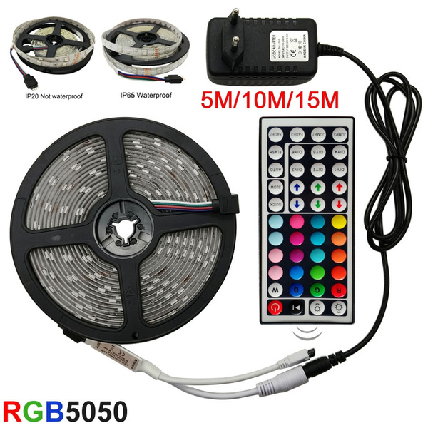 LED Strip Light RGB 5050 SMD 2835 Flexible Ribbon fita led light strip RGB 5M 15M Tape Diode DC 12V+ Remote Control +Adapter |