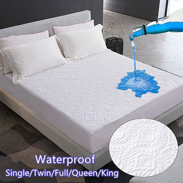 Details about   Waterproof Mattress Protector Solid Color Embossed Fitted Sheet Cover Thick Soft 