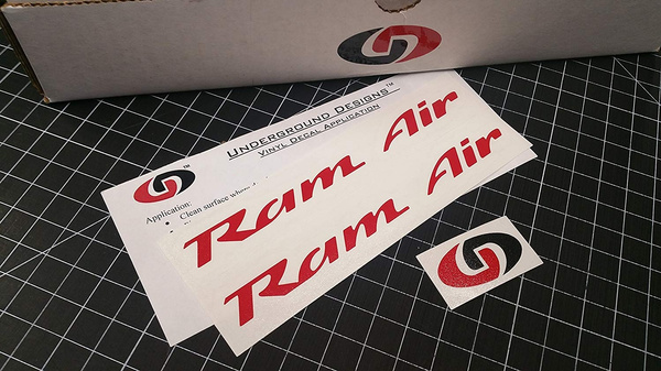 x2 UNDERGROUND DESIGNS RAM AIR DECALS Firebird Trans Am Formula GTO