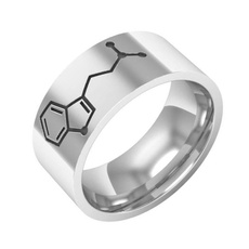 Steel, dna, biomolecule, Silver Ring