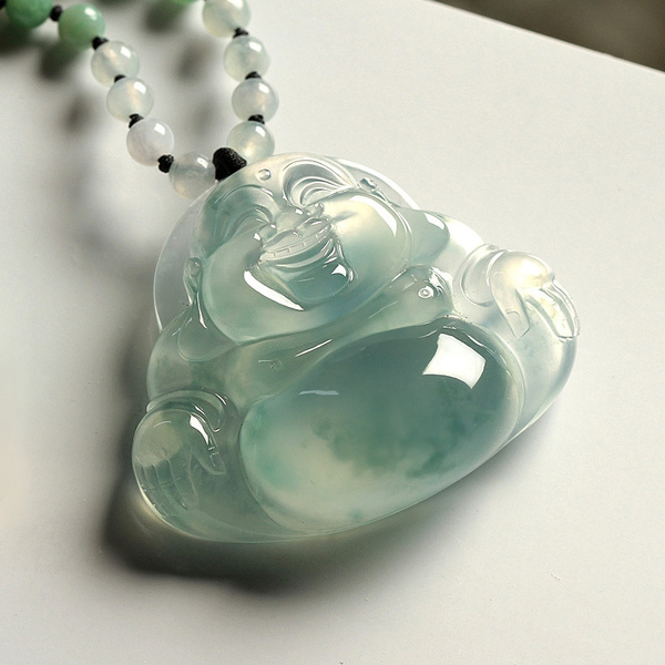 PDJ Happy Buddha Pendant Emerald Jade Green w/ Custom Chain Necklace | eBay