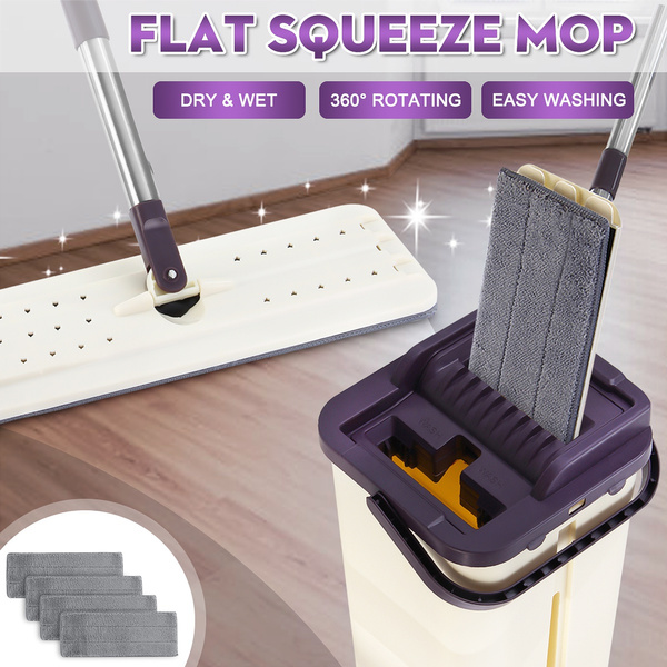 Vesting Absoluut aantal Flat Squeegee Mop Handsfree No Wash Flat Mop and Bucket Wringing Floor Cleaner Tools with 4PCS Replacement Pad | Wish Vesting Absoluut aantal Flat Squeegee Mop Handsfree No Wash Flat Mop and Bucket Wringing Floor Cleaner Tools with 4PCS Replacement Pad | Wish