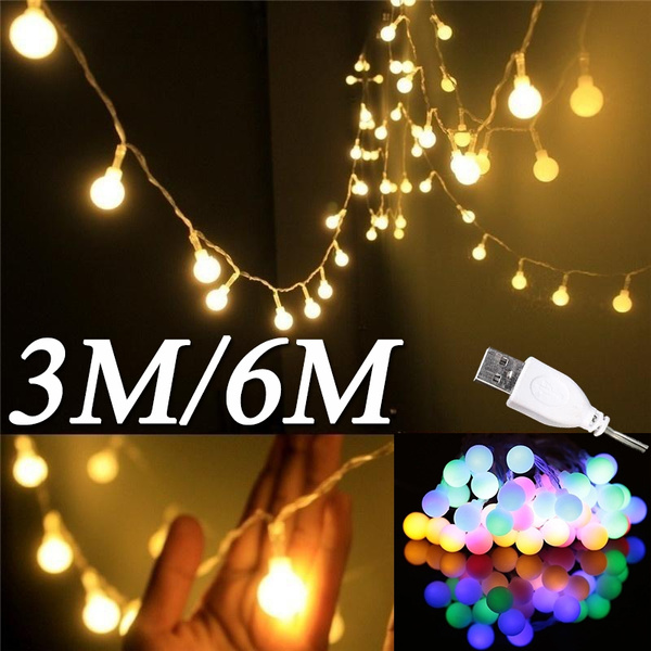 USB/Battery Powered Cherry Balls LED Fairy Lights String Wedding