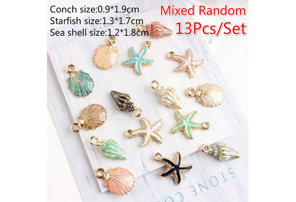 13 Pcs/set Accessories  Pendant Shell  Sea  Conch  DIY  Charms  Mixed  Jewelry 