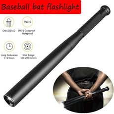 Baseball Bat Flashlight Outdoor Lighting Three Lighting Mode LED Super Bright Baton Torch for Emergency and Self Defense ( No Battery)