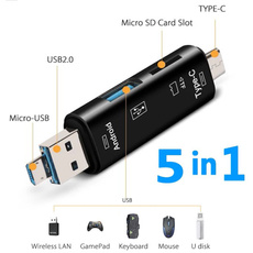 5 In 1 Multifunction Usb 3.0 Type C/Usb /Micro Usb/Tf Memory Card Reader OTG Card Reader Adapter