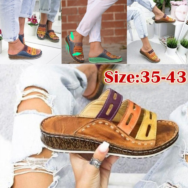 Three color clearance stitching sandals