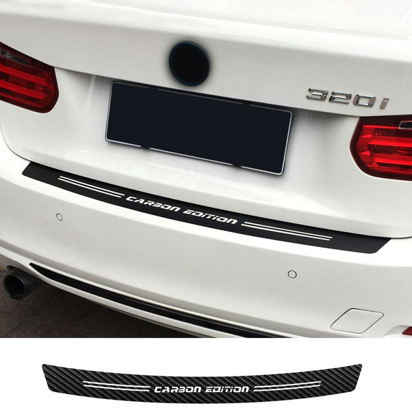 1Pcs 5D Carbon Fiber Styling Car Rear Bumper Sticker Cover Trunk Load Protector  Guard Trim Decal Universal for BMW All Series