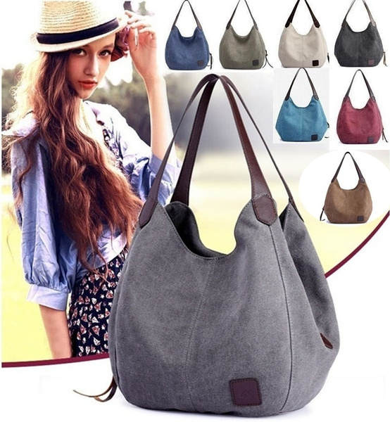 Women's Canvas Handbags High Quality Female Hobos Single Shoulder Bags Vintage Women's Canvas Handbags High Quality Female Hobos Single Shoulder Bags Vintage