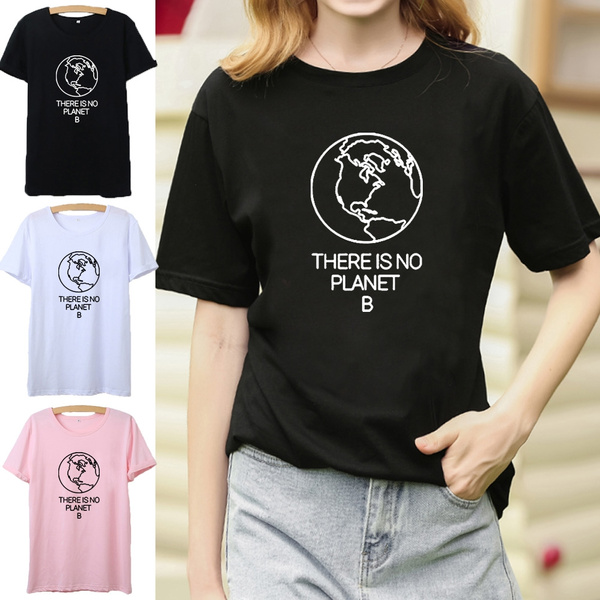 Nlife Women There is No Planet B Funny Sayings Tee Tops Short Sleeve Graphic Top Shirts