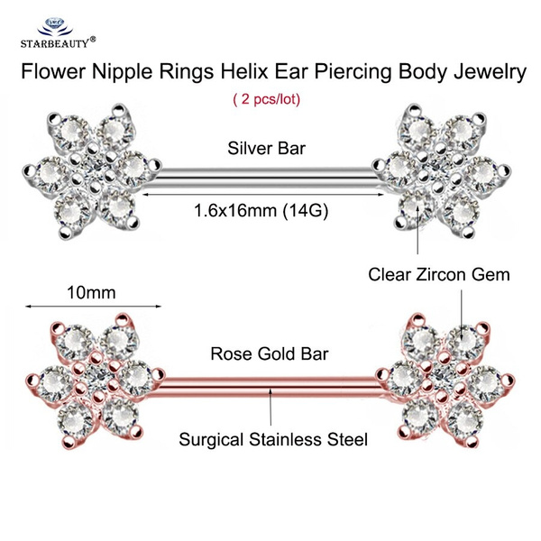 Surgical stainless steel hot sale nipple rings