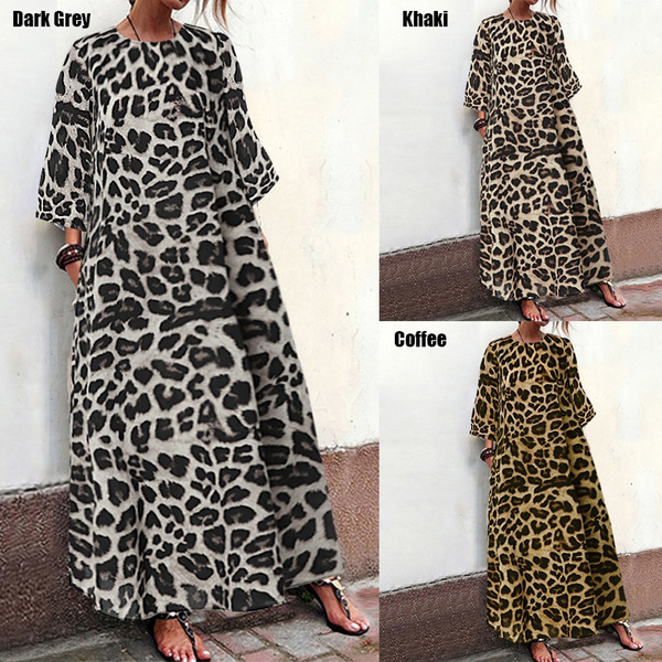 long leopard print kaftan