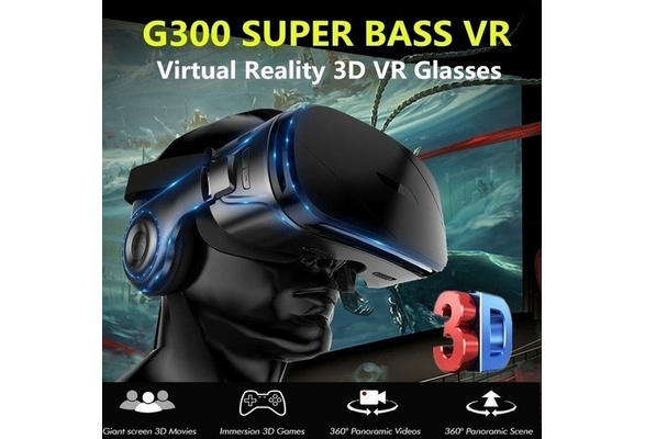 2019 New Upgrade G300 VR Headset Super Bass Virtual Reality 3D VR Glasses  Box with Headset Immersive 3D Experience Auditory Enjoyment Humanized  Design