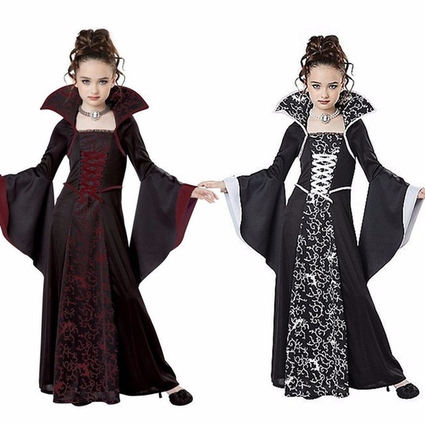 New Fashion Kids Girls California Costumes Long Dress Child Royal Vampire Costume Cosplay Clothes Wish