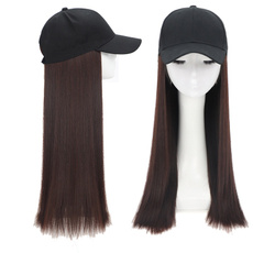 wig, hair, longwavycurlyponytail, hatwig