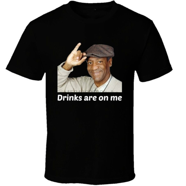 Summer Men's Fashion Bill Cosby Drinks Are On Me Funny Art Graphic T ...