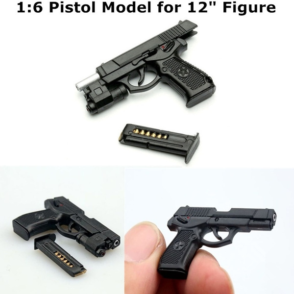 Toy 1/6 Semi-automatic Pistol Hand Gun Weapon Model For 12