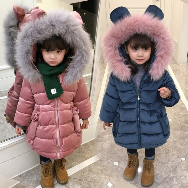 Girls Cotton Long Jacket&Outwear Children Jacket Girls Winter
