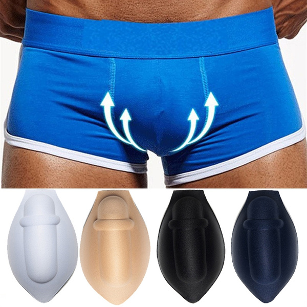 Mens Sponge-Cushion Underwear 3D Cup Pad Bulge Pouch Enhancer Swimwear  Briefs