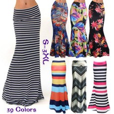 Summer, long skirt, Moda, high waist