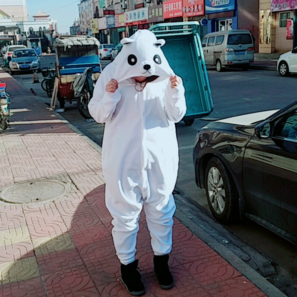 Macacão de lã para mulheres e homens de desenho animado animal pijama plus  size cor sólida urso polar anime fantasia pijama macio e folgado casal  homewear | Wish