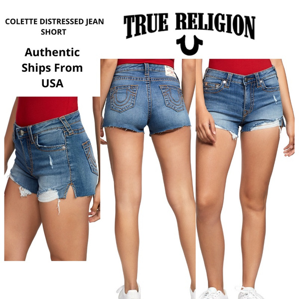 true religion ripped shorts