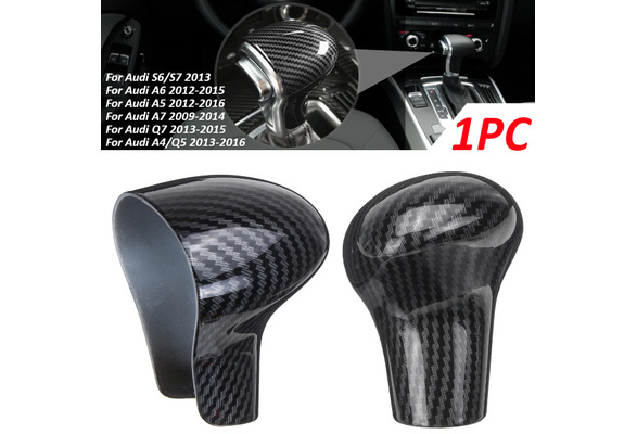 JIECHEN Sport Style Carbon Fiber Print Auto Gear Shift Knob Cover Trim Replacement for Audi A4 A5 A6 S6 A7 S7 Q5 Q7 Accessories