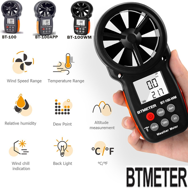 Digital Anemometer Handheld 0.330m/s BT100 Series Wind Speed Meter