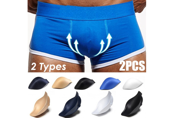 2PCS Men's Swimwear Underwear Enlarge Bulge Pouch Pad Swimming Trunk Pad  Male Underpants Inside Enhancer Cup