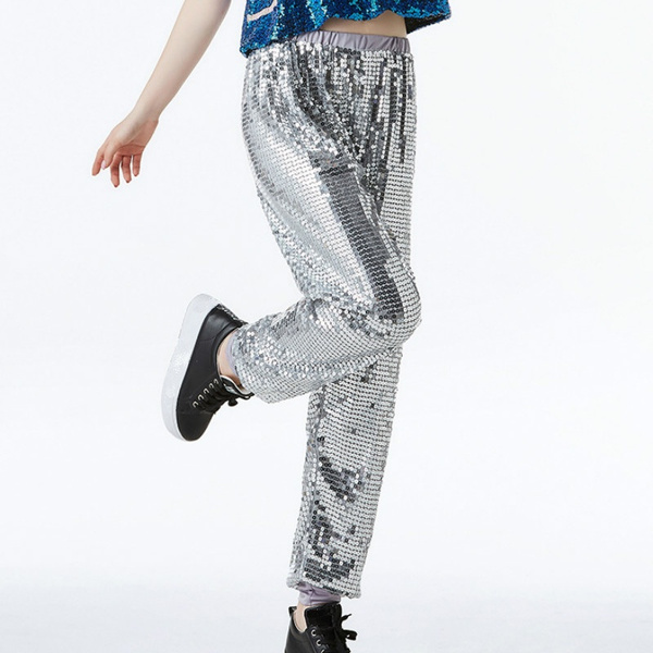 Men Women Sequins Trousers Pants 