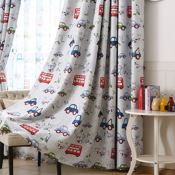 Lovely Cartoon Car Blackout Curtains for Living Children Room Decorative  Bedroom Window Drapes for baby Room 1 Panel