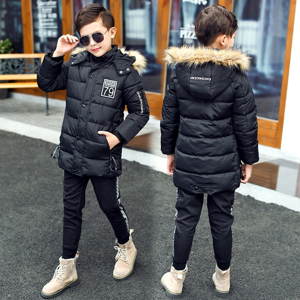 Childen Winter Jackets New Big Boys Jacket Parka Teen Outerwear