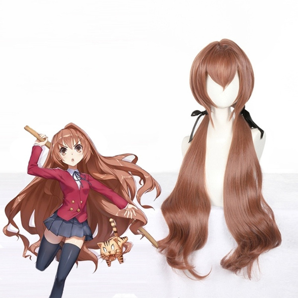 Anime TIGER DRAGON Toradora Aisaka Taiga Wig beautiful Long Curly Women Brown Wig Cosplay Wig Synthetic wig Cosplay Hair