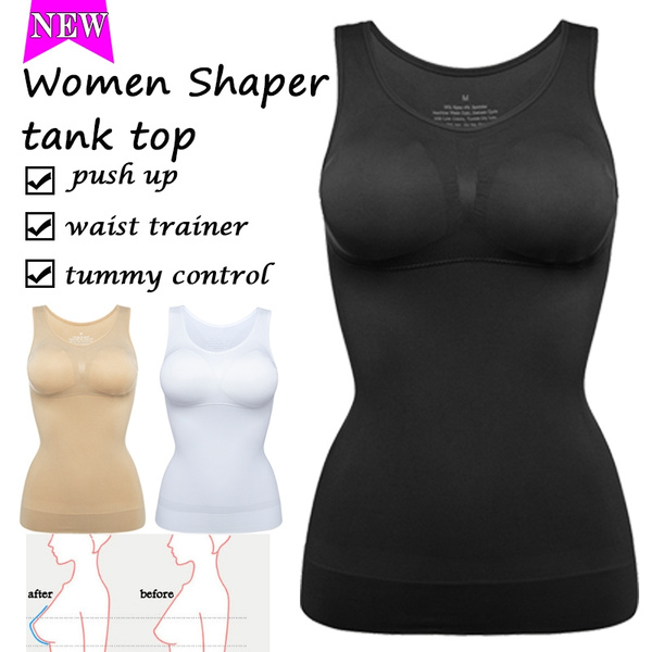 2019 Slimming Tank Tops for Women Tummy Control Shaper with Built in Bra  Seamless Shaping Camisole