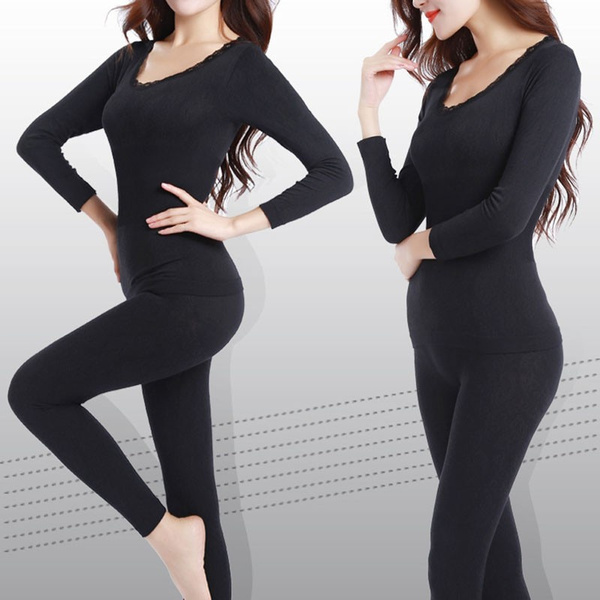 New Long Johns for Women Fit Size M-XXL Winter Thermal Underwear Suit Thick  Modal Ladies Thermal Underwear Female Clothing