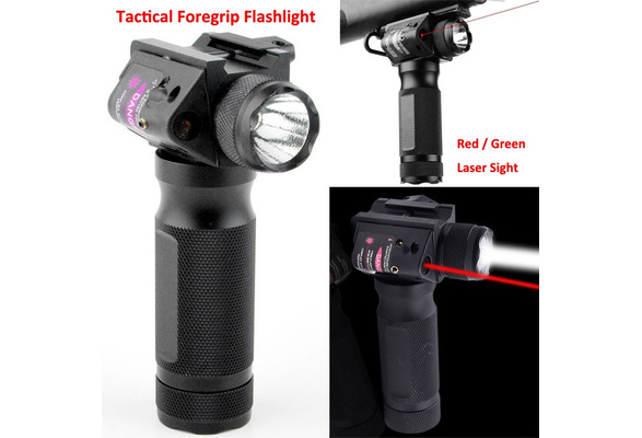 Tactical Vertical Foregrip Flashlight And Green Laser Sight 