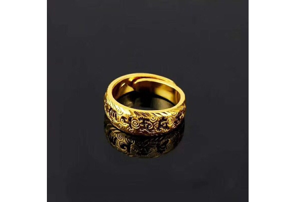 Classic Retro Opening Adjustable Rings for Men 18K Gold Plated